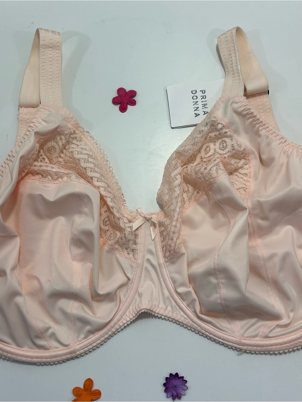 Prima Donna Montara Crystal Pink Soft Lace Full Coverage Bra 40L NWT